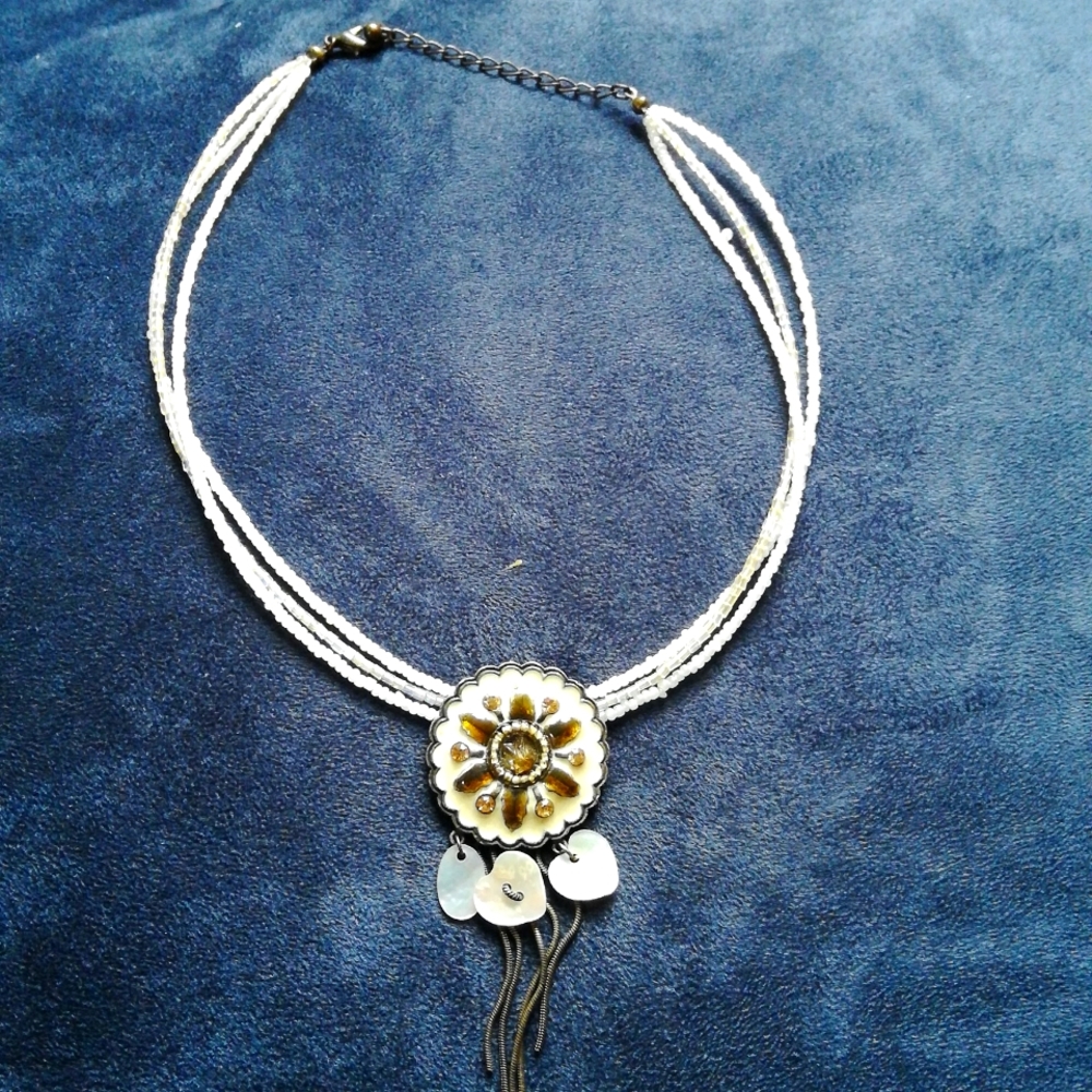 Bead & enamel necklace
